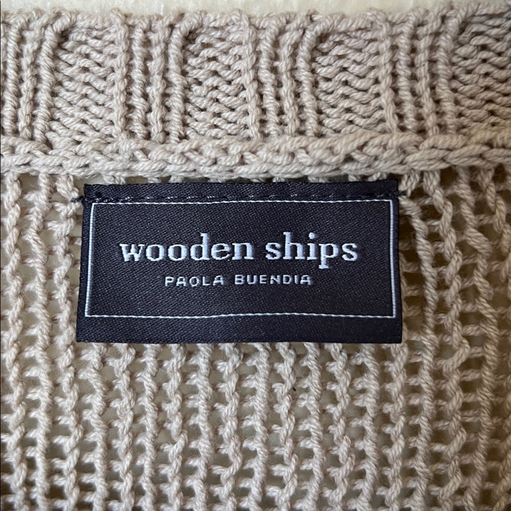 Wooden ships beige pickleball knit sweater - Picture 5 of 8